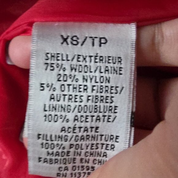 FIORUCCI | Wool Jacket Hooded Red Sz XS - Picture 5 of 6